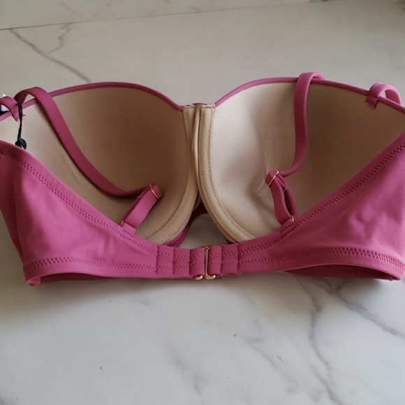 Shade & Shore Light Lift Bralette Bikini Top in Pink Size 34D # - Picture 6 of 7
